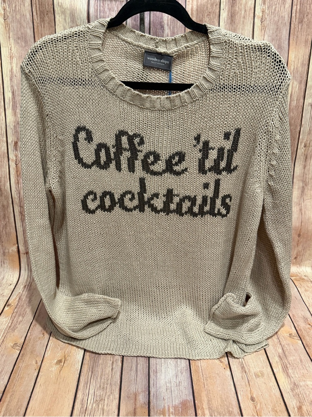 ✨NWT✨ Wooden Ships Luxurious Sweater “Coffee ‘til Cocktails” - Size M/L